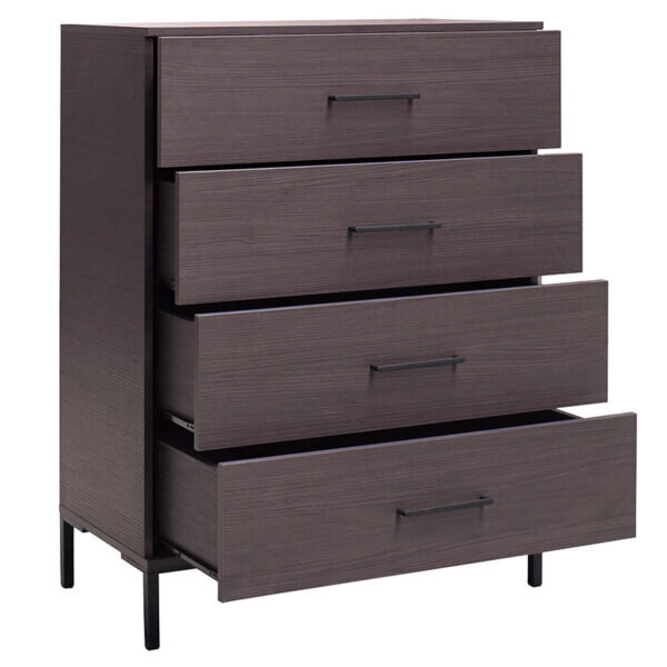Συρταριέρα Calliope pakoworld με 4 συρτάρια wenge-μαύρο 80x44x108εκ - Image 2