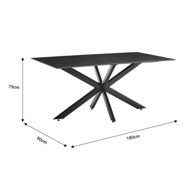 Τραπέζι Bethan pakoworld sintered stone γκρι cement-μαύρο 180x90x75εκ - Image 4