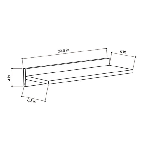 Ραφιέρα τοίχου Duz pakoworld χρώμα λευκό 60x22x10εκ - Image 3