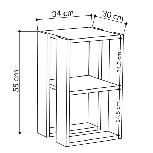 Κομοδίνο Passion pakoworld oak 34x30x55εκ - Image 4
