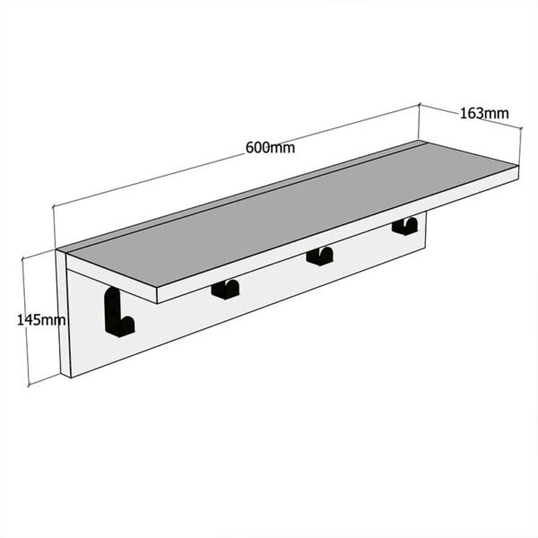 Κρεμάστρα Mulan pakoworld χρώμα λευκό  60x16x14.5εκ - Image 4