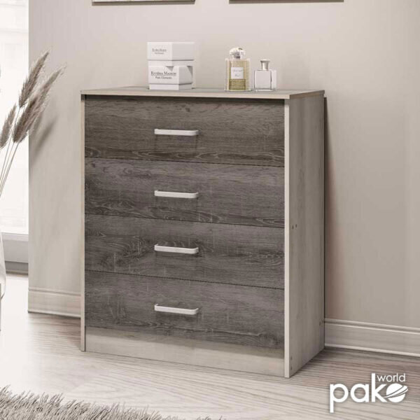 Συρταριέρα OLYMPUS pakoworld με 4 συρτάρια χρώμα castillo-toro 80x40x95εκ - Image 2