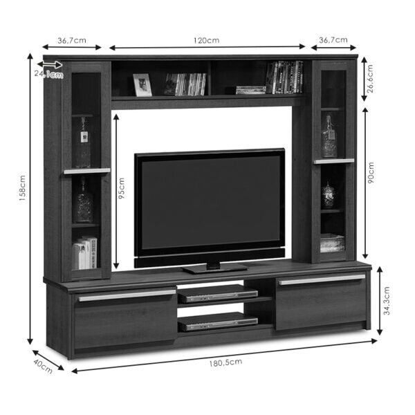 Σύνθετο σαλονιού Chico TV pakoworld χρώμα embony oak 180.5x40x158εκ - Image 3
