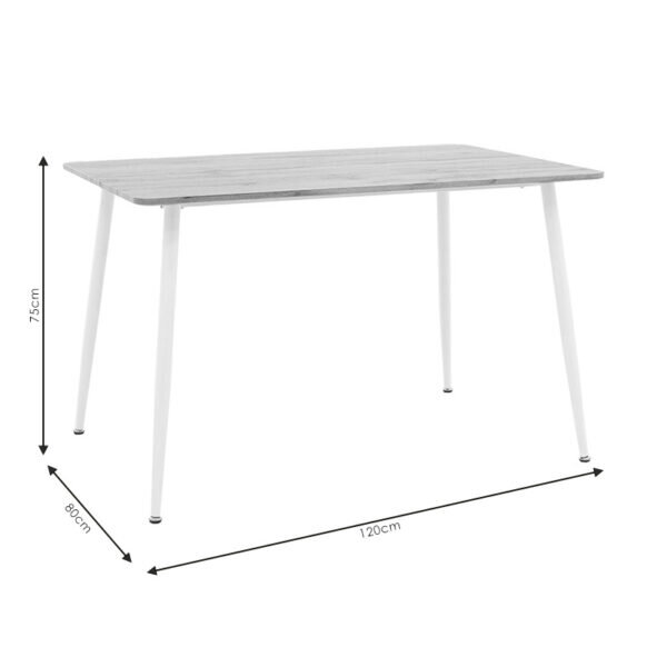 Τραπέζι Cuba pakoworld MDF sonoma-λευκό 120x80x75εκ - Image 5