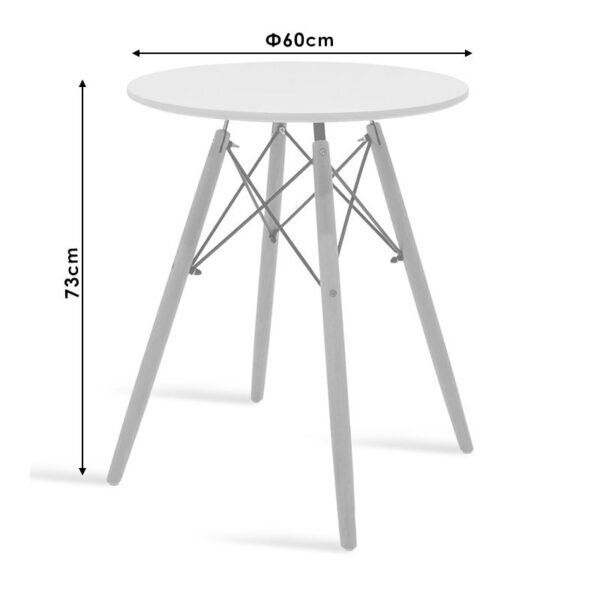 Τραπέζι Julita pakoworld Φ60 επιφάνεια MDF μαύρο - Image 4