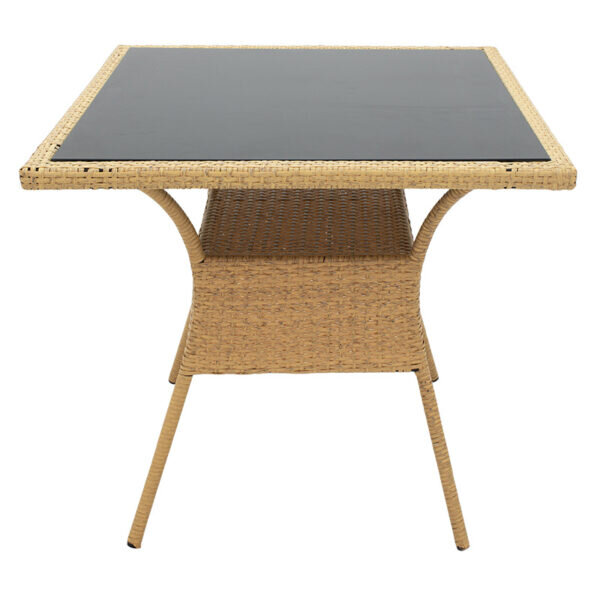 Τραπέζι Laura pakoworld μέταλλο-pe rattan φυσικό 80x80x75εκ - Image 2