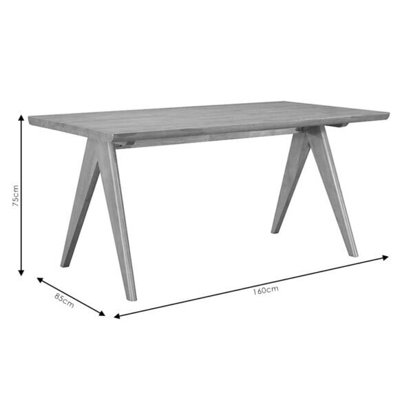 Τραπέζι Winslow pakoworld ξύλο rubberwood ανοικτό καρυδί 160x85x75εκ - Image 4
