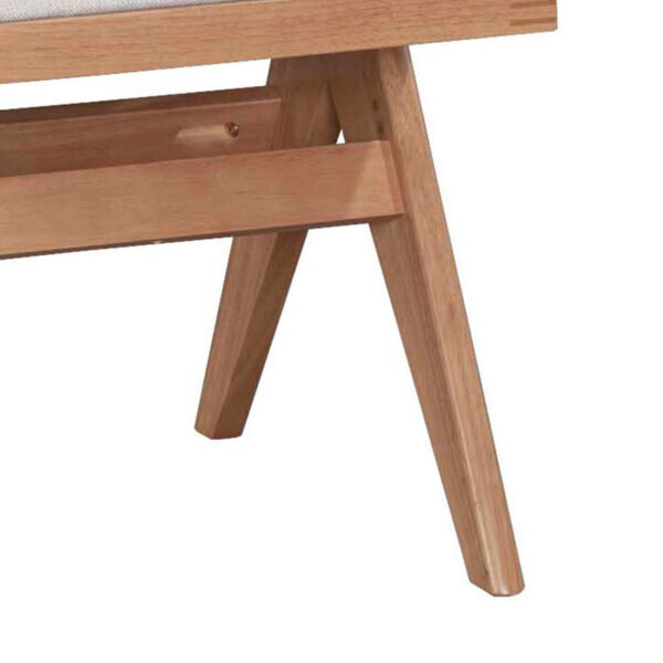 Καρέκλα Winslow pakoworld ξύλο rubberwood ανοικτό καρυδί-pvc rattan φυσικό-ύφασμα γκρι - Image 3