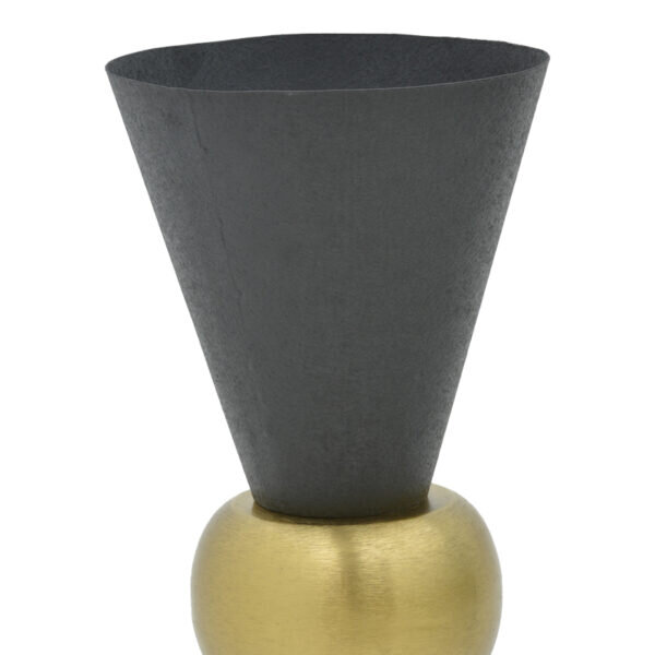Βάζο Decorasie Inart μαύρο-χρυσό μέταλλο Φ28x65εκ - Image 3