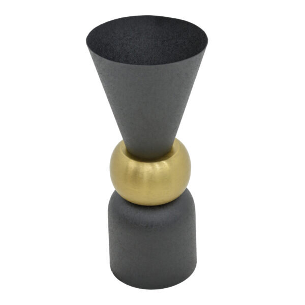 Βάζο Decorasie Inart μαύρο-χρυσό μέταλλο Φ28x65εκ - Image 4