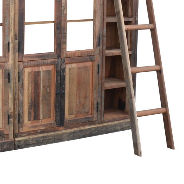 Βιβλιοθήκη Librardy Inart αντικέ καρυδί μασίφ mango ξύλο 247x35x220εκ - Image 4