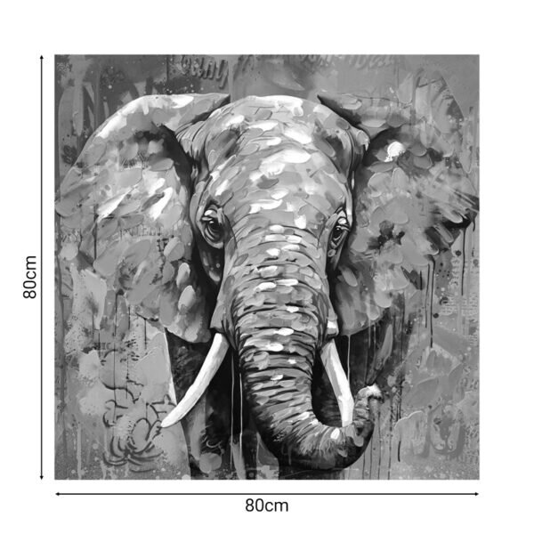 Πίνακας σε καμβά Elephant Inart 80x3x80εκ - Image 2