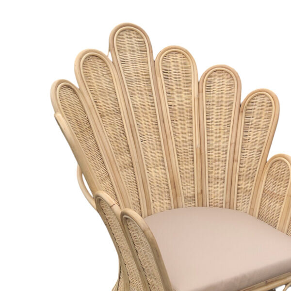 Πολυθρόνα Fragia Inart με μπεζ μαξιλάρι-φυσικό rattan 103x90x120εκ - Image 3