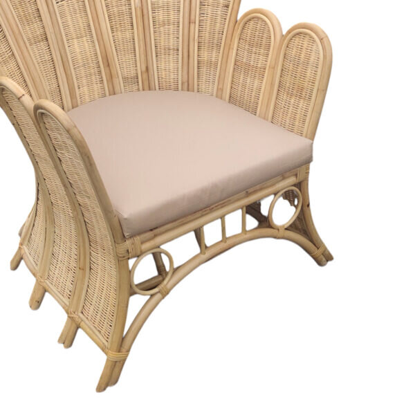 Πολυθρόνα Fragia Inart με μπεζ μαξιλάρι-φυσικό rattan 103x90x120εκ - Image 4