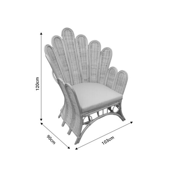 Πολυθρόνα Fragia Inart με μπεζ μαξιλάρι-φυσικό rattan 103x90x120εκ - Image 5