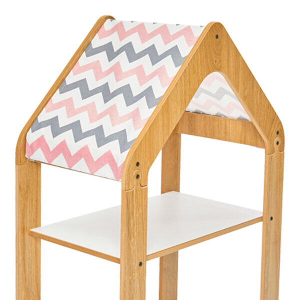 Ραφιέρα Montessori Zoilen pakoworld φυσικό-λευκό-ροζ mdf 50x30x80εκ - Image 3