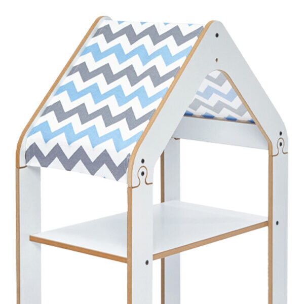 Ραφιέρα Montessori Zoilen pakoworld λευκό-μπλε mdf 50x30x80εκ - Image 3