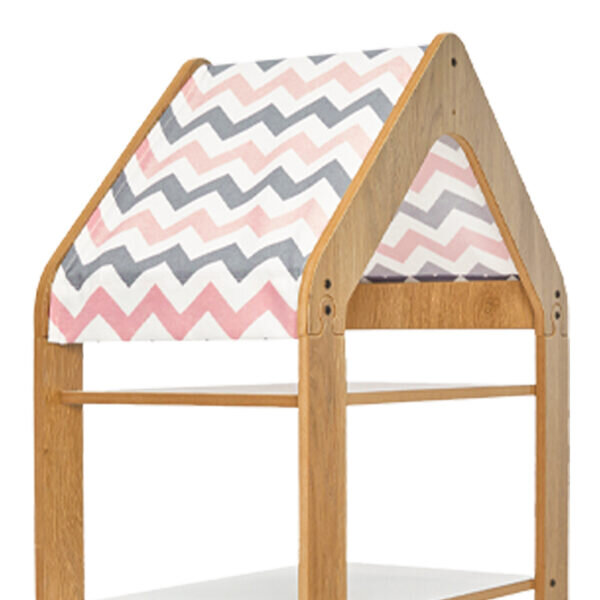 Ραφιέρα Montessori Zoilen II pakoworld φυσικό-λευκό-ροζ mdf 50x30x120εκ - Image 3