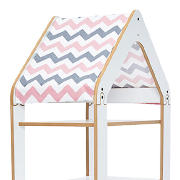 Ραφιέρα Montessori Zoilen II pakoworld λευκό-ροζ mdf 50x30x120εκ - Image 3
