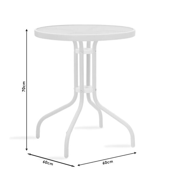 Τραπέζι Watson pakoworld μέταλλο καφέ-γυαλί Φ60x70εκ - Image 4