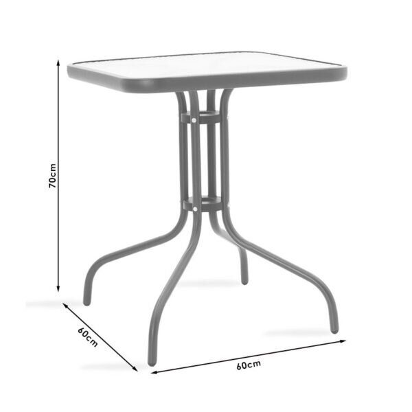Τραπέζι Watson pakoworld μέταλλο καφέ-γυαλί 60x60x70εκ - Image 4