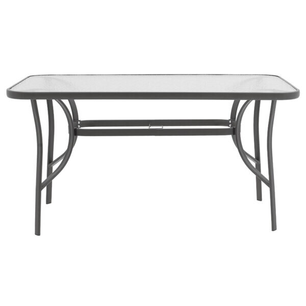 Τραπέζι Ensure pakoworld ανθρακί μέταλλο-tempered γυαλί 120x70x70εκ - Image 2