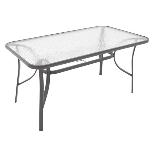 Τραπέζι Ensure pakoworld ανθρακί μέταλλο-tempered γυαλί 120x70x70εκ - Image 3