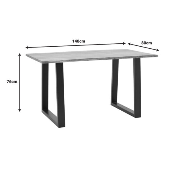 Τραπέζι Avron pakoworld φυσικό μασίφ ξύλο ακακίας 140x80x76εκ - Image 6