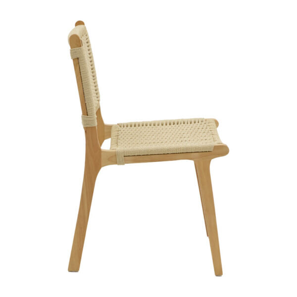 Καρέκλα Julien pakoworld rubberwood φυσικό-έδρα φυσικό σχοινί 61x54x85εκ - Image 3