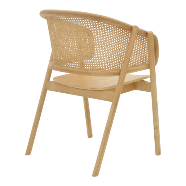 Πολυθρόνα Wenzy pakoworld φυσικό Rattan - μασίφ ξύλο toon 58x58x82εκ - Image 2