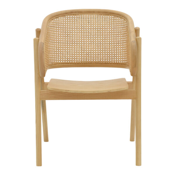 Πολυθρόνα Wenzy pakoworld φυσικό Rattan - μασίφ ξύλο toon 58x58x82εκ - Image 4