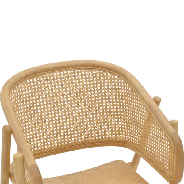 Πολυθρόνα Wenzy pakoworld φυσικό Rattan - μασίφ ξύλο toon 58x58x82εκ - Image 6