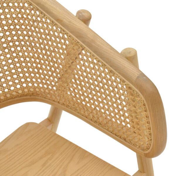 Πολυθρόνα Wenzy pakoworld φυσικό Rattan - μασίφ ξύλο toon 58x58x82εκ - Image 7