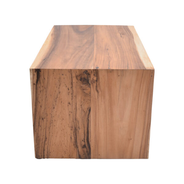Τραπέζι σαλονιού Cardi Inart καρυδί teak ξύλο 110x60x50εκ - Image 3