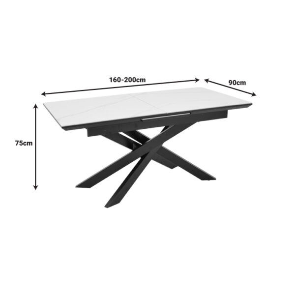Τραπέζι Rogemi pakoworld γκρι mdf-μαύρο μέταλλο 160-200x90x75εκ - Image 7