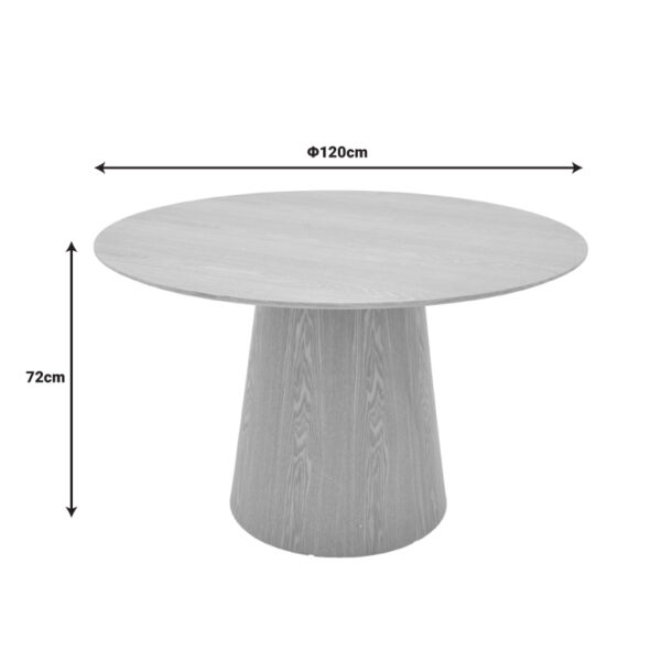 Τραπέζι Kayano pakoworld mdf σε φυσική απόχρωση Φ120x72εκ - Image 4