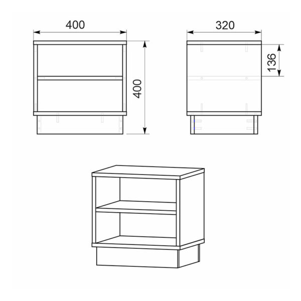 Κομοδίνο Mason pakoworld sonoma-λευκό 40x32x40εκ - Image 3