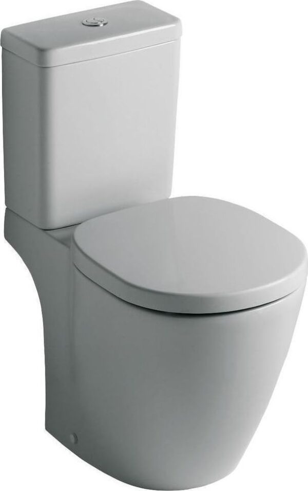 Λεκάνη Δαπέδου Ideal Standard Connect E716401 Πορσελάνης Λευκή Οριζόντιας Αποχέτευσης με Καζανάκι και Κάλυμμα Duroplast Soft Close