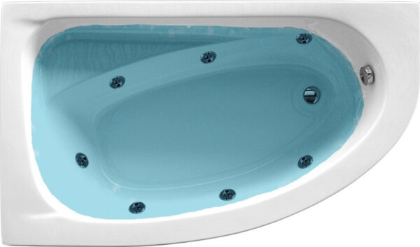 Μπανιέρα Γωνιακή Sirene Marina MAR16090W L ένθετη ή με ποδιά 160 x 90 Υδρομασάζ
