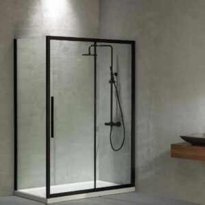 Ευθύγραμμη Καμπίνα Ντουζιέρας Devon Flow Slider 97-101x195cm Clear Glass SLF100C-400 Black Matt