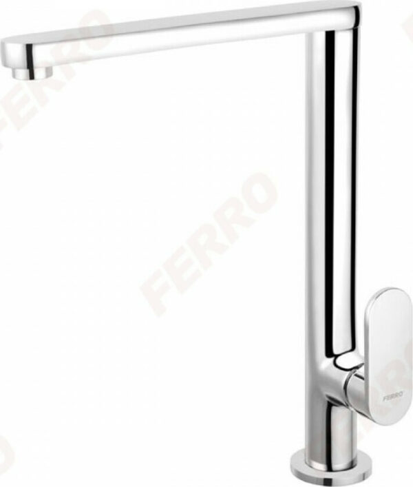 Μπαταρία Κουζίνας Πάγκου Ferro Rapsody Chrome BRY4 Χρωμέ με Περιστρεφόμενο Ρουξούνι
