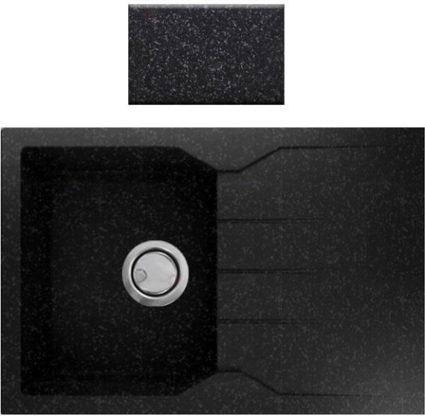 Νεροχύτης Γρανιτένιος Ένθετος Sanitec Ultra Granite 807 79 1B 1D (79X50) Βαρέως Τύπου Grafite