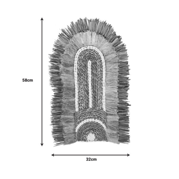 Διακοσμητικό τοίχου Earsy Inart seagrass σε φυσικό χρώμα 58x32x8εκ - Image 2