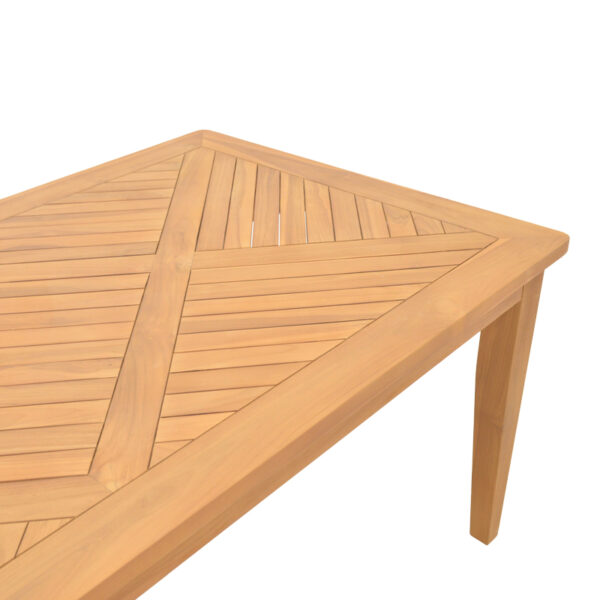 Τραπέζι Mady pakoworld teak ξύλο σε φυσική απόχρωση 200x100x75εκ - Image 4
