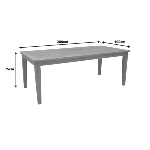 Τραπέζι Mady pakoworld teak ξύλο σε φυσική απόχρωση 200x100x75εκ - Image 6