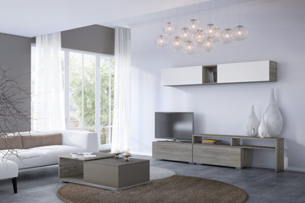 Σύνθεση σαλονιού "SMART 1D" σε χρώμα σταχτί-λευκό - Image 2