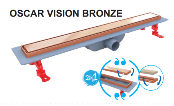 Κανάλι Ντουζιέρας Σιφών Duscheline Oscar Vision 40cm Μπρονζέ