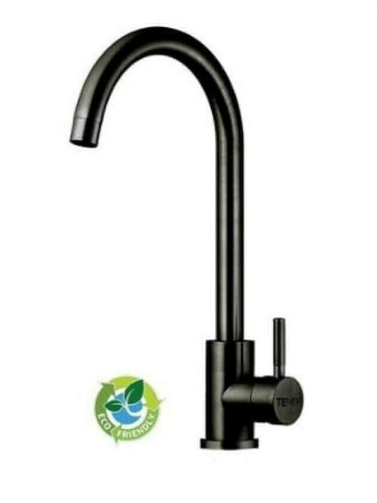 Μπαταρία Κουζίνας Πάγκου Ψηλή Tema Green 67026N Μαύρο Ματ