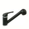 Μπαταρία Κουζίνας Ferro Freya με Συρόμενο Ντους BFR8B Granite Black