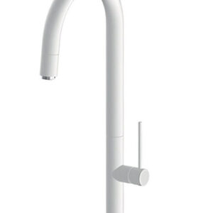 Μπαταρία Κουζίνας Πάγκου Armando Vicario Tozo 48780-300 White Matt Με Υψηλό Περιστρεφόμενο Ρουξούνι με Συρόμενο Ντουζ Μονής Ροής Λευκή Ματ